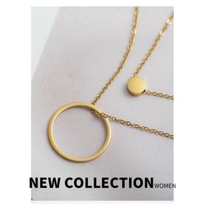 2 Layers Stainless Steel Chain Gold Elegant Clavic